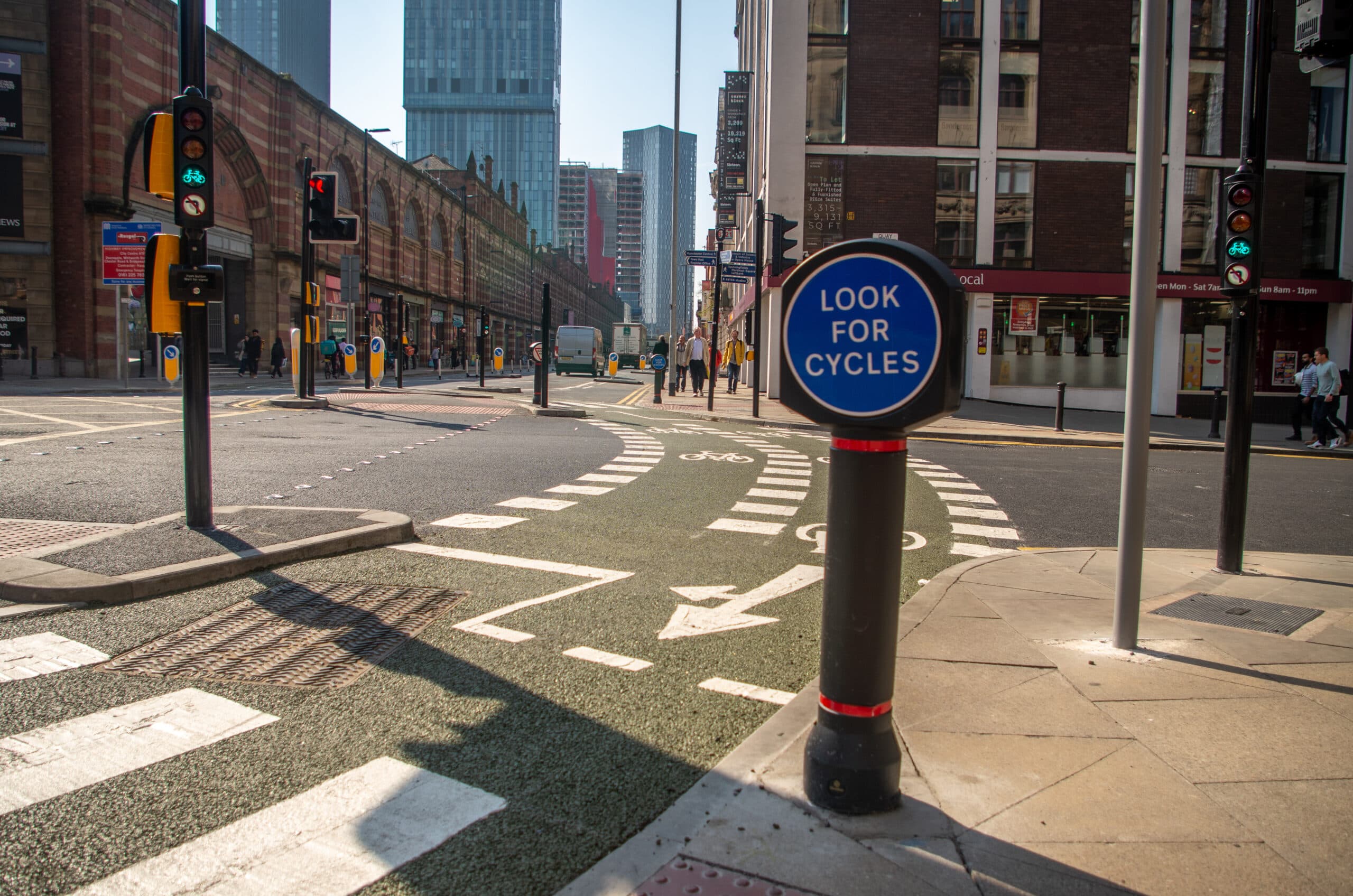 New Cycle Lane and Crossings Transform Deansgate for Active Travel