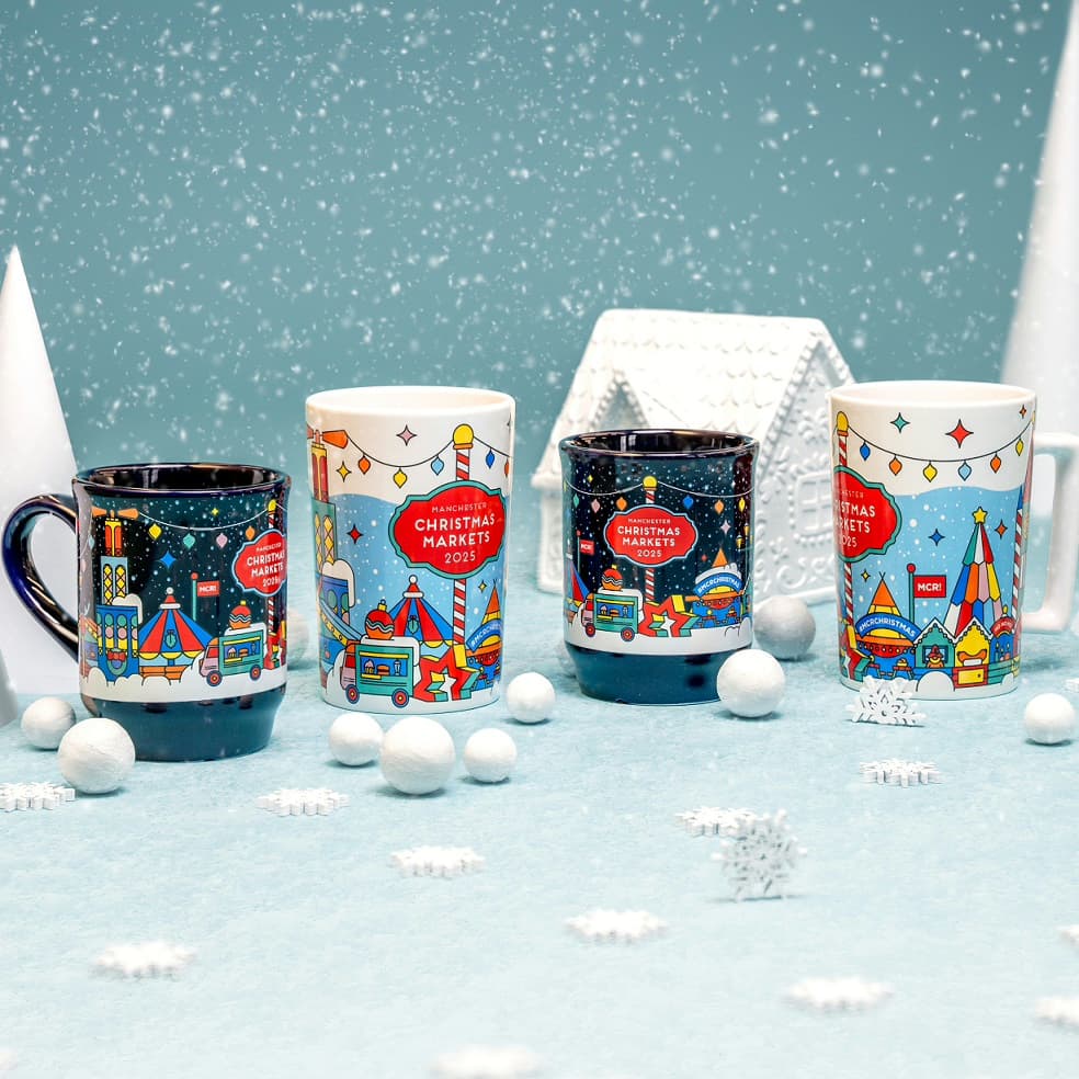 Manchester’s 2025 Christmas Market Mugs Feature Festive City Landmarks in Toy Town Style